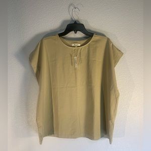 MADEWELL Olive Green Shoulder Muscle Tee 💚 w/ Extended Armholes/ Boxy Fit 🤍